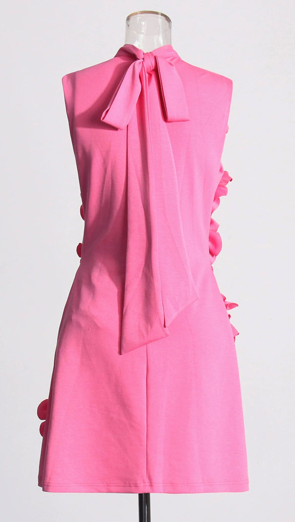 AIIZIE CANDICE FLORAL APPLIQUÉ MINI DRESS IN PINK - product image
