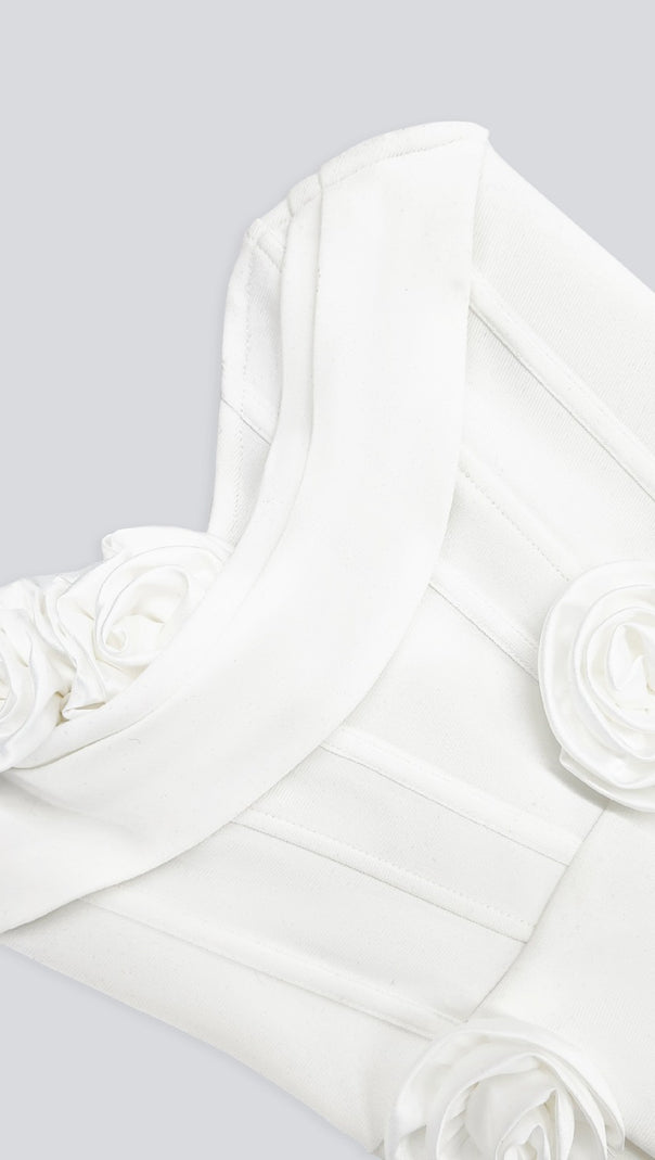 AIIZIE 3D FLOWER EMBELLISHED BANDAGE MINI DRESS - product image