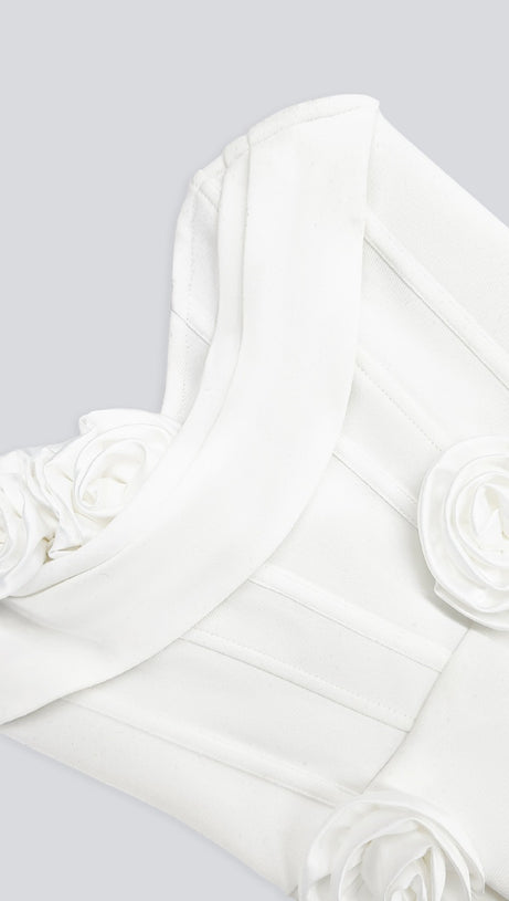 MINI ABITO CON BENDAGGI DECORATI CON FIORI 3D