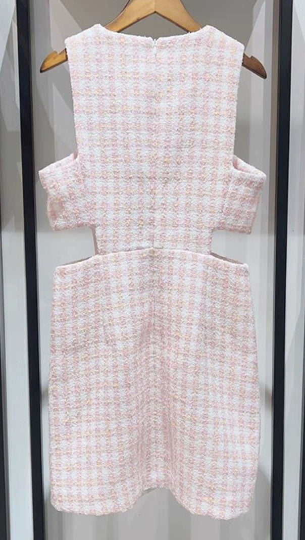 AIIZIE SLEEVELESS CUTOUT PINAFORE MINI DRESS IN LIGHT PINK - product image