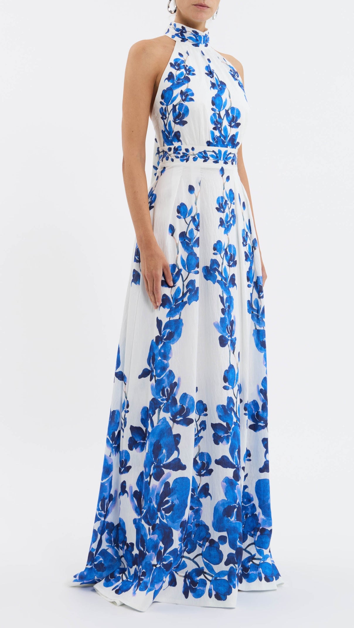 AIIZIE ASHLEY ORCHID PRINT MAXI DRESS IN WHITE - product image