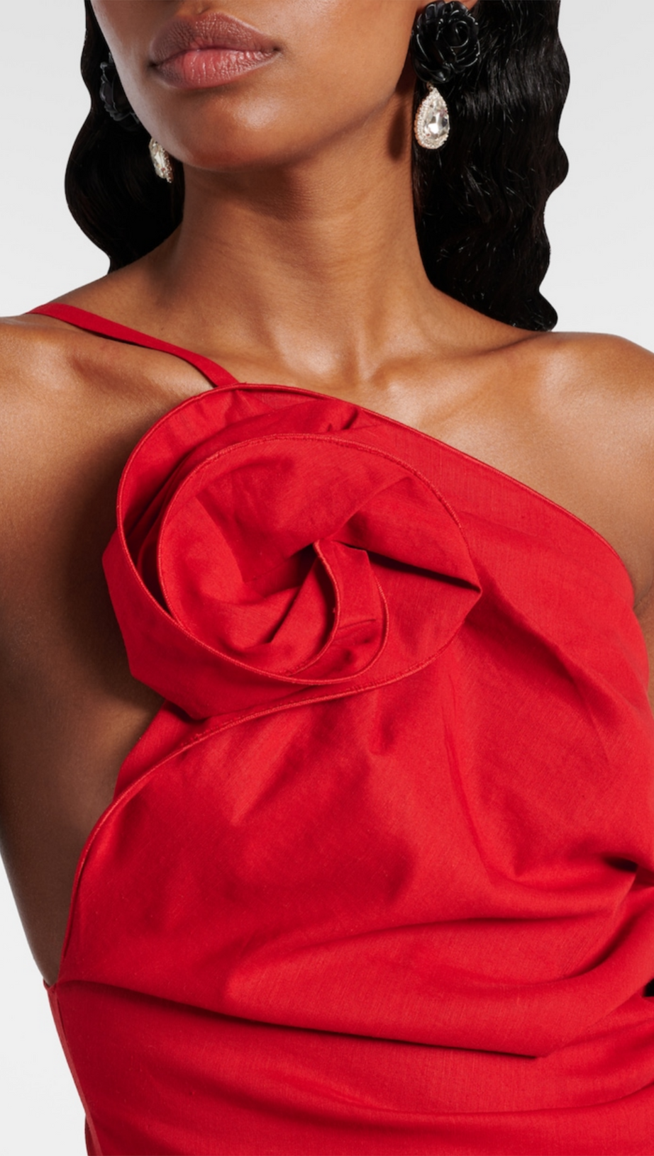 OAYENA FLORAL APPLIQUÉ ONE SHOULDER MINI DRESS