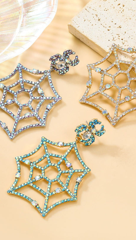 COBWEB RHINESTONE EARRINGS