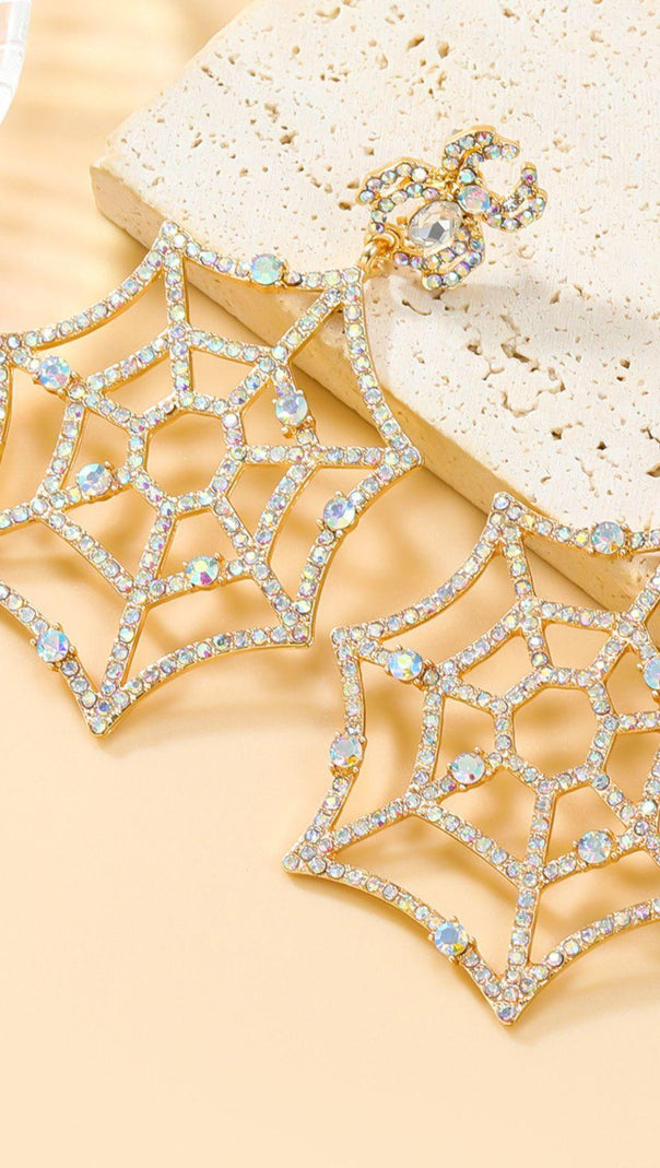 AIIZIE OCTAVIA COBWEB RHINESTONE EARRINGS - product image