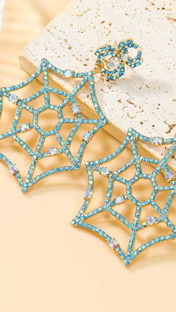 AIIZIE COBWEB RHINESTONE EARRINGS - product image