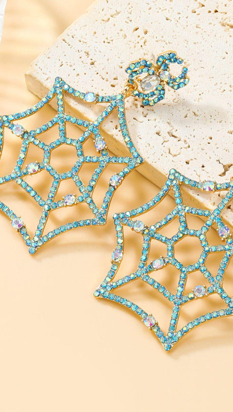 OCTAVIA COBWEB RHINESTONE EARRINGS