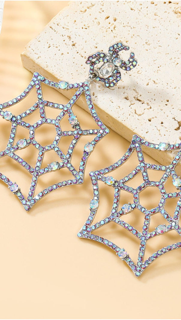 AIIZIE COBWEB RHINESTONE EARRINGS - product image
