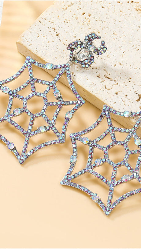 COBWEB RHINESTONE EARRINGS