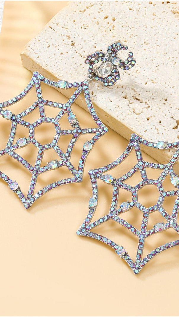 AIIZIE OCTAVIA COBWEB RHINESTONE EARRINGS - product image