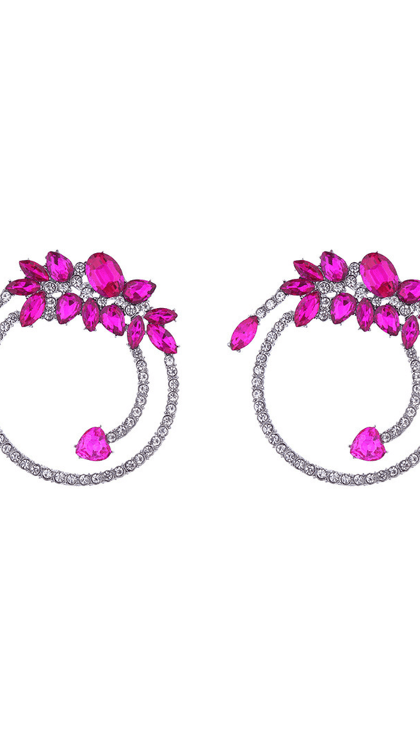 AIIZIE OPAL CRYSTAL CIRCLE EARRINGS - product image