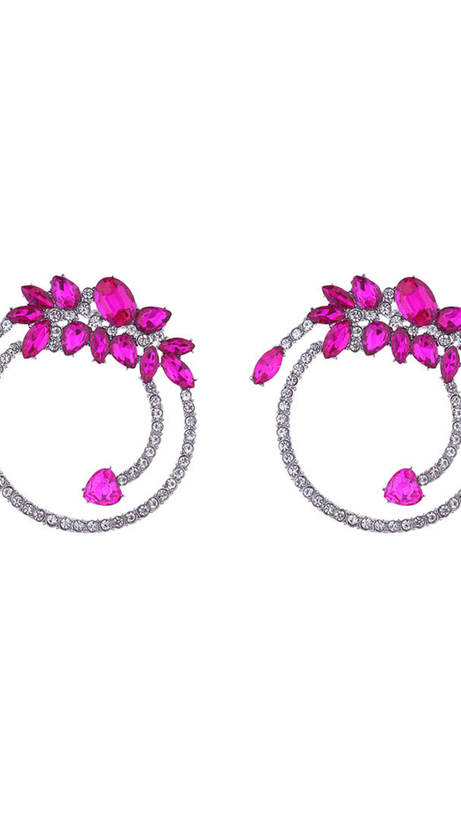 ORECCHINI CERCHI IN CRISTALLO OPALE