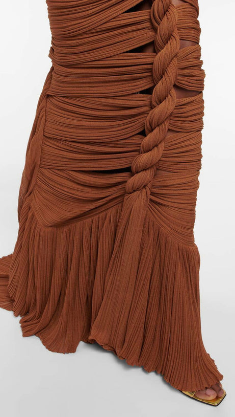 TAMMY BROWN TWISTED CUTOUT MAXI DRESS
