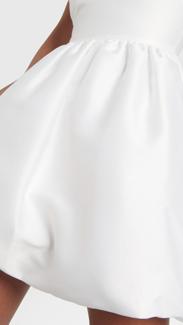 AIIZIE DOROTHY WHITE TAFFETA DIAMANTE MINI DRESS - product image