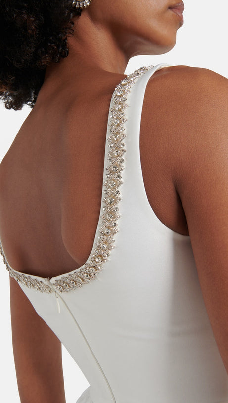 DOROTHY WEISSES TAFT-MINIKLEID MIT DIAMANTEN