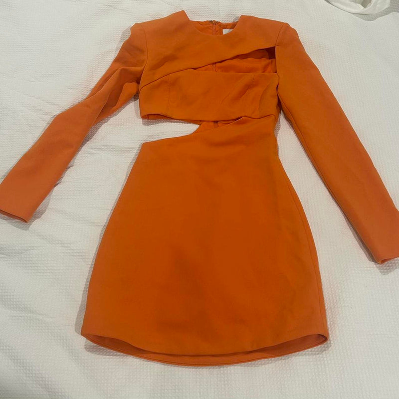 Ivanna Bonded Crepe Mini dress in orange