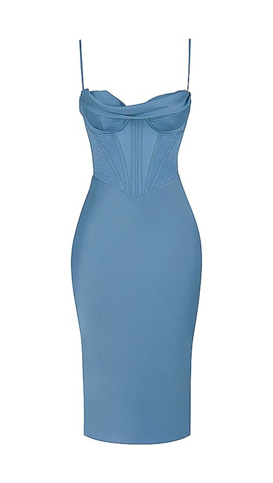 PARTHEA BONING PUSH UP PADDED CORSET SATIN DRESS