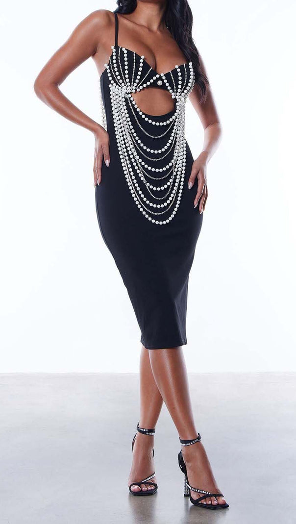 ABITO MIDI CON PERLE