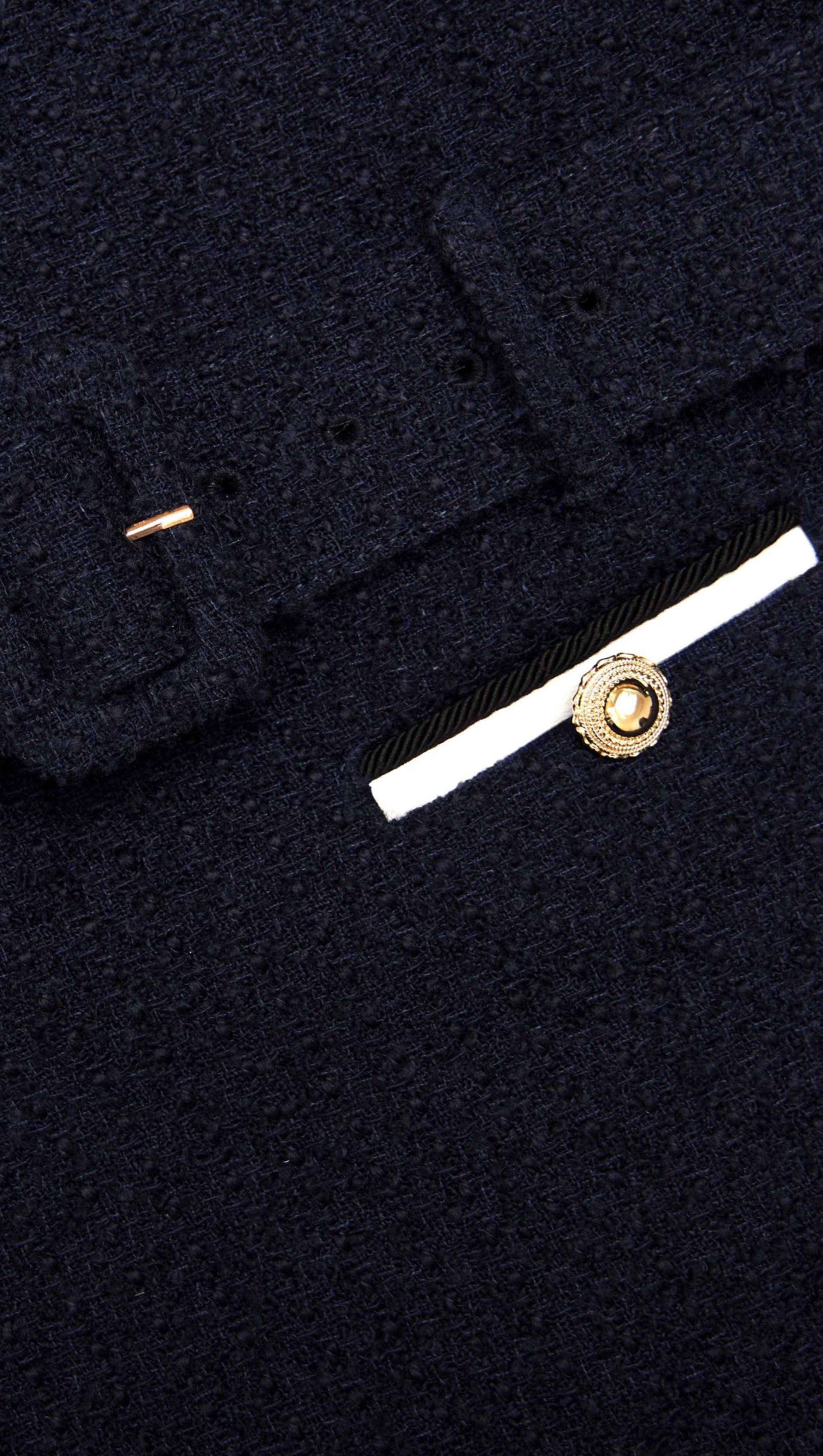 APPHIA TWEED LOW-RISE PANTS SET IN NAVY BLUE