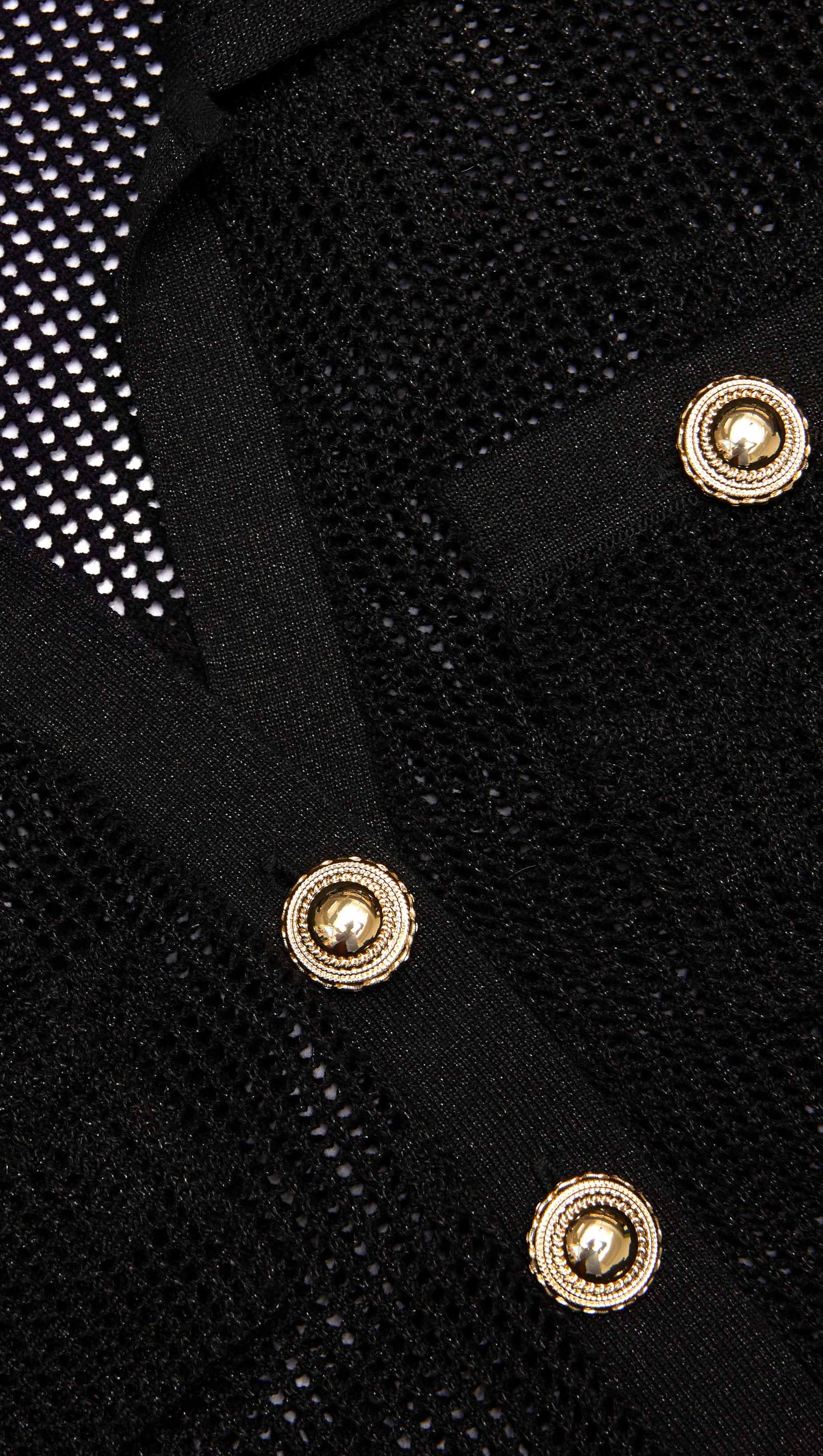 ADELAIDE BLACK BOW CROCHET MIDI DRESS