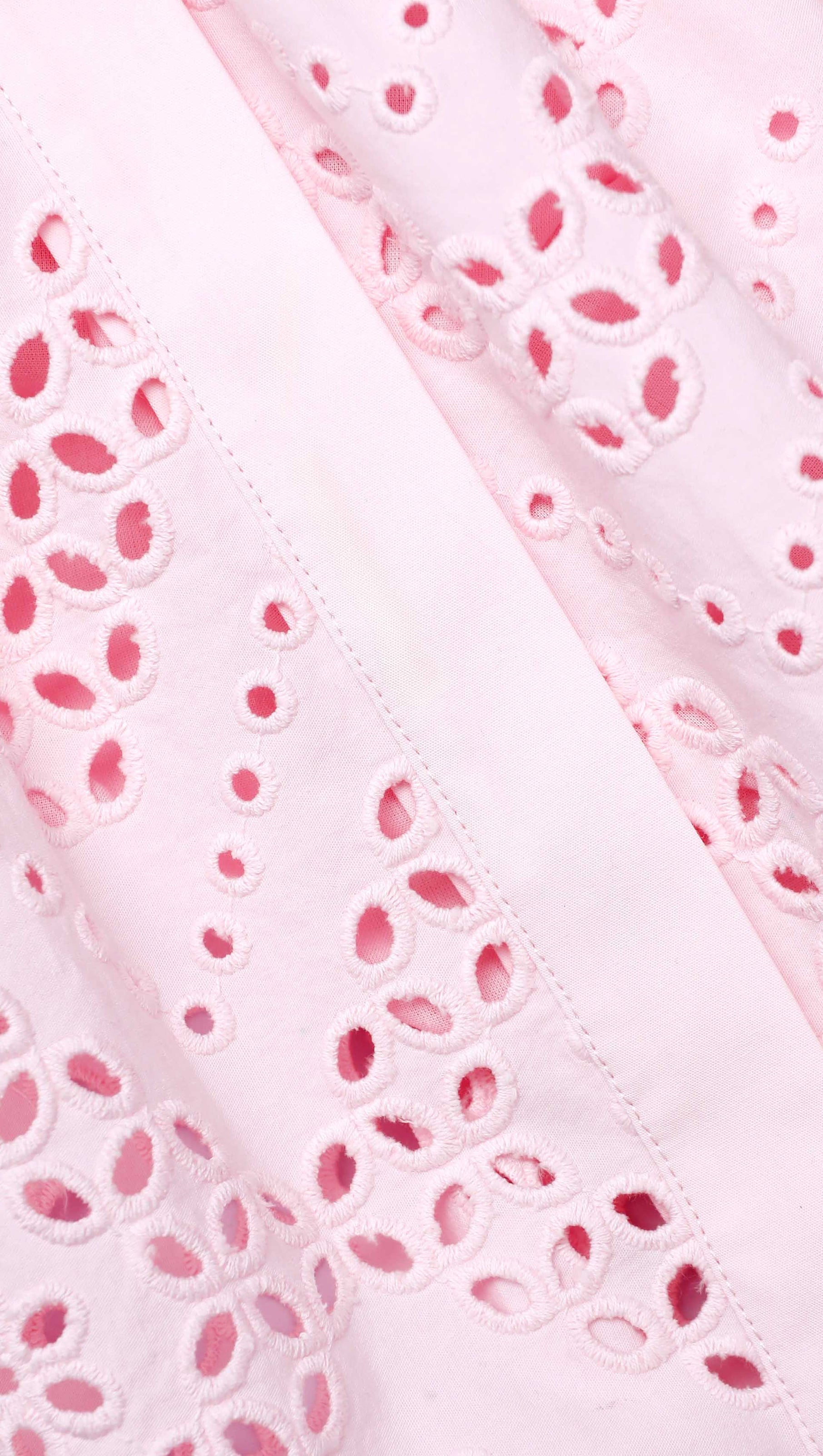 AIIZIE CHERYL PINK COTTON BRODERIE MINI DRESS - product image