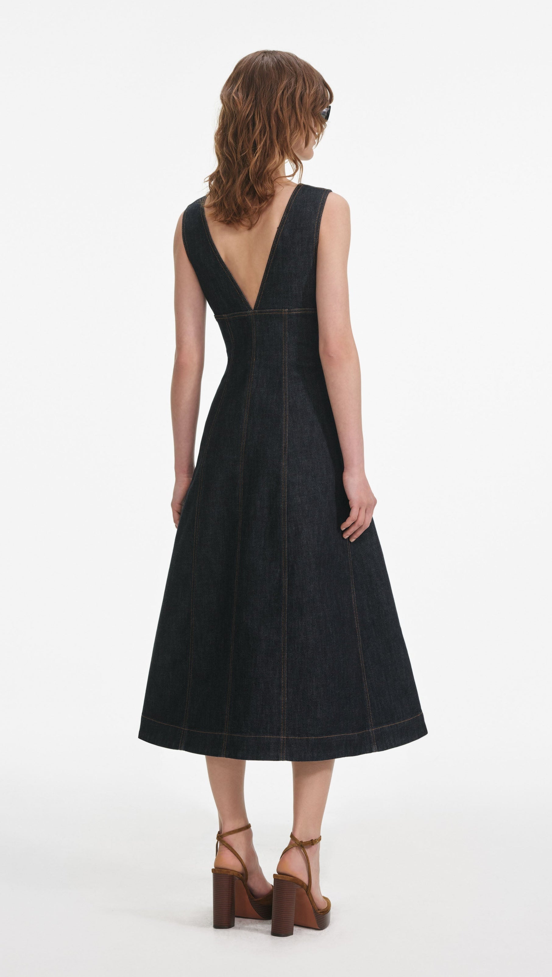 AIIZIE SALLY INDIGO DENIM MIDI DRESS - product image