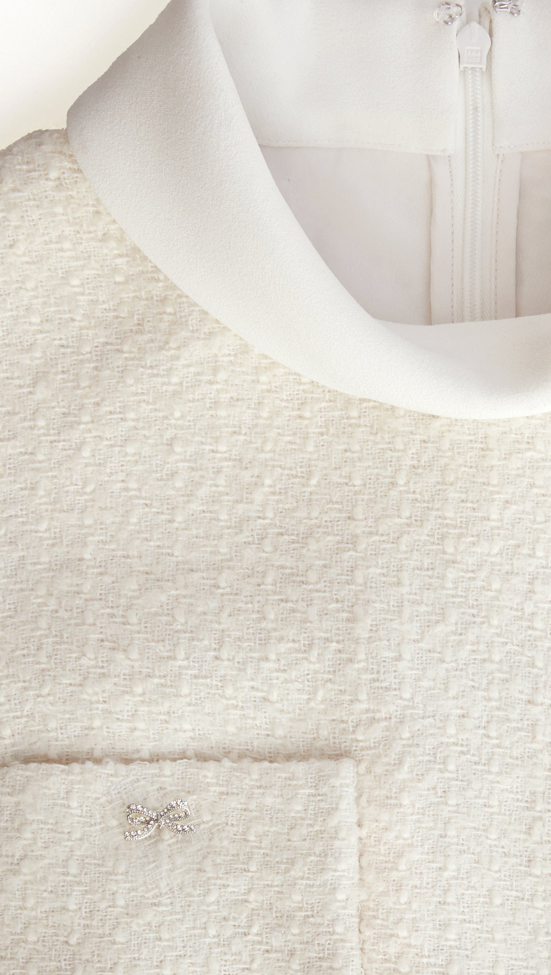AIIZIE ZOE CREAM BOUCLE SLEEVELESS MIDI DRESS - product image