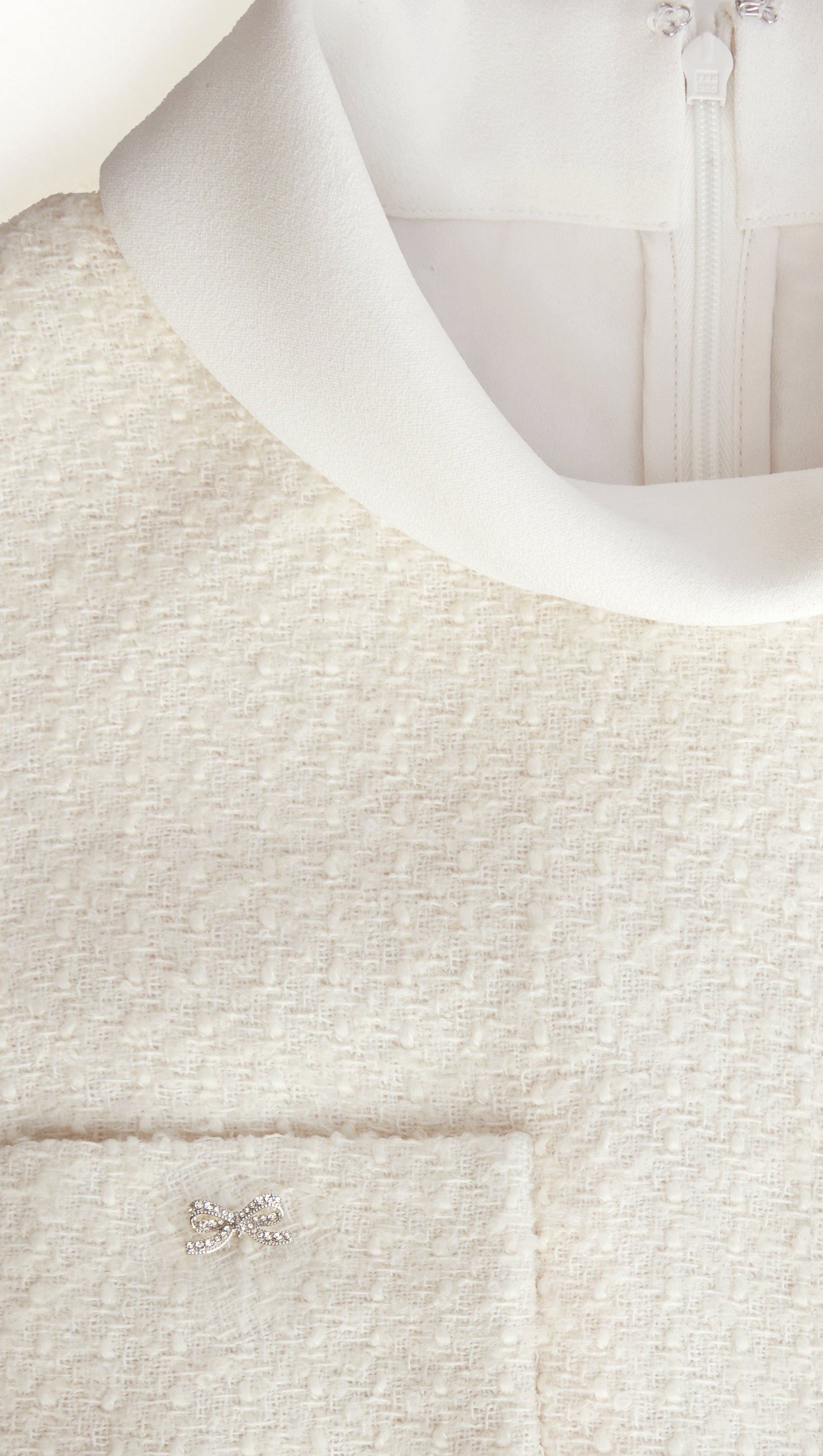 ZOE CREAM BOUCLE SLEEVELESS MIDI DRESS