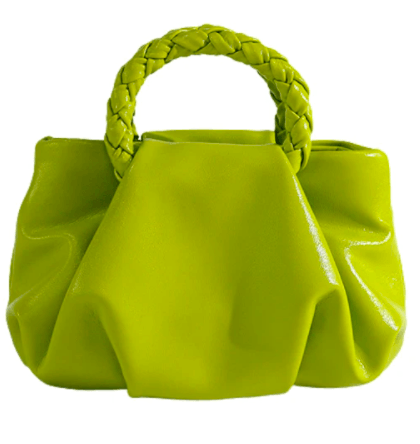 BORSA A MANO INTRECCIATA PLISSETTATA