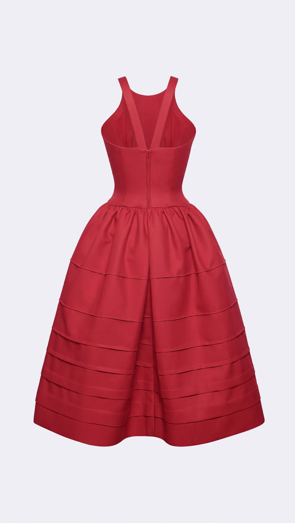 AIIZIE BERRY BELL-SHAPED MINI DRESS IN RED - product image