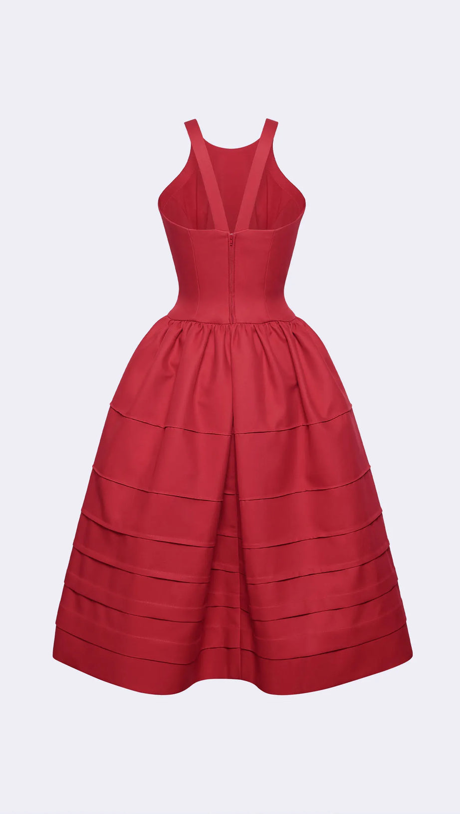 BERRY BELL-SHAPED MINI DRESS IN RED