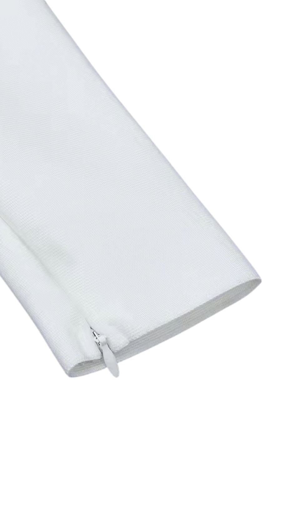 PUFF SLEEVE MESH MIDI DRESS IN WHITE