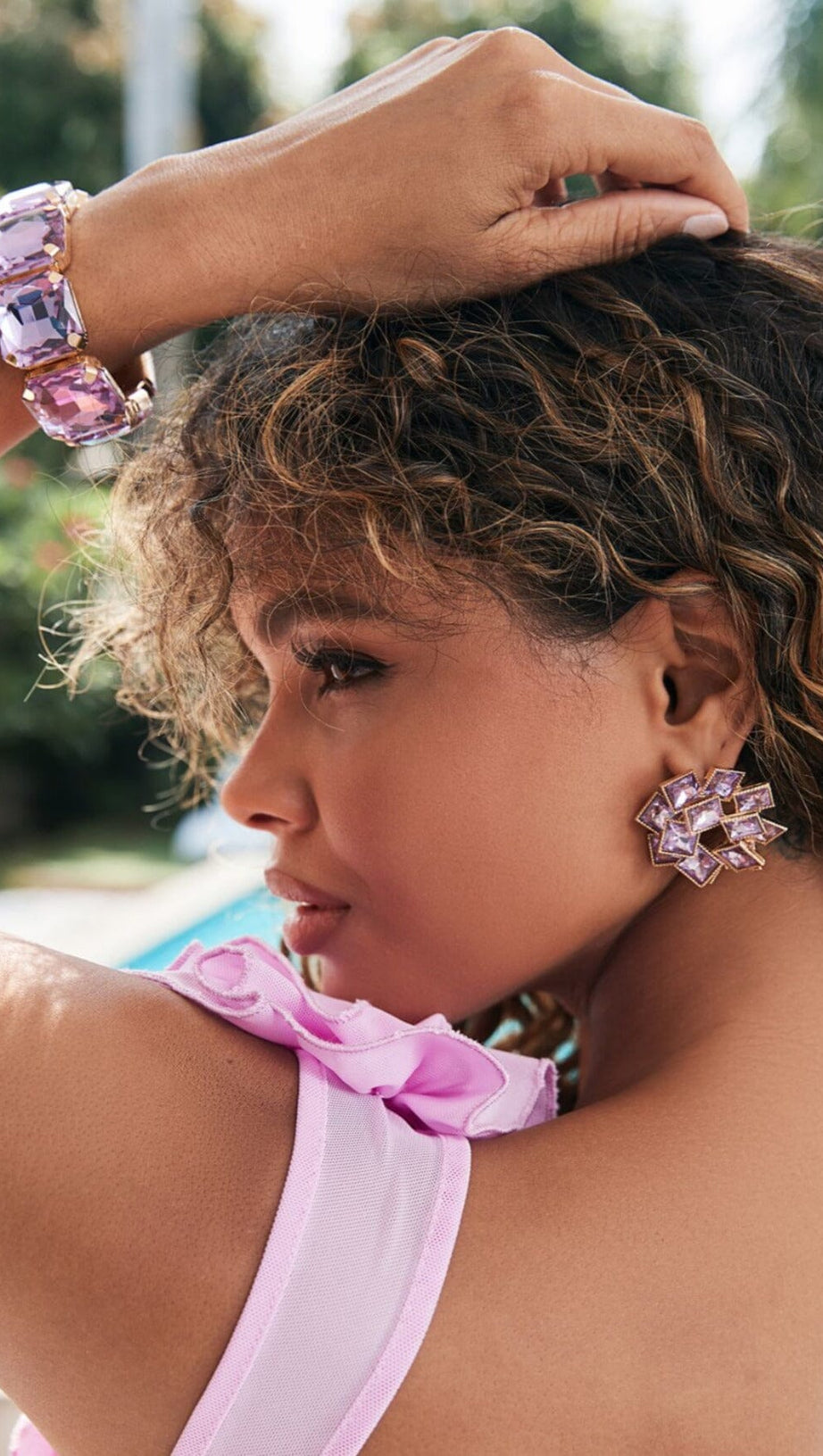 MULTI LAYER RHINESTONE EARRINGS