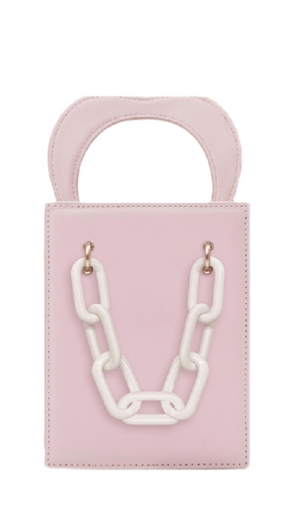 Pfirsichherz-Handtasche.