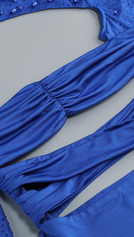 PEARL CUT OUT LONG SLEEVE MINI DRESS