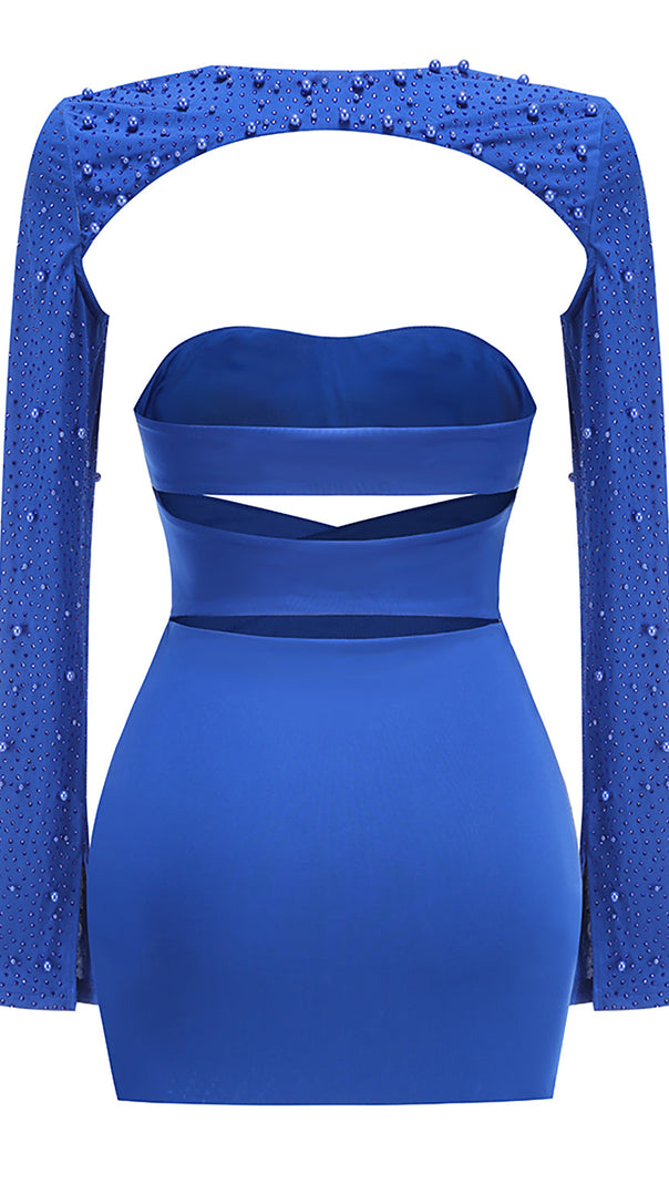 AIIZIE PEARL CUT OUT LONG SLEEVE MINI DRESS - product image