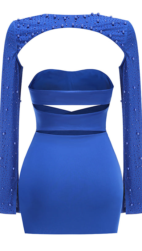 PEARL CUT OUT LONG SLEEVE MINI DRESS