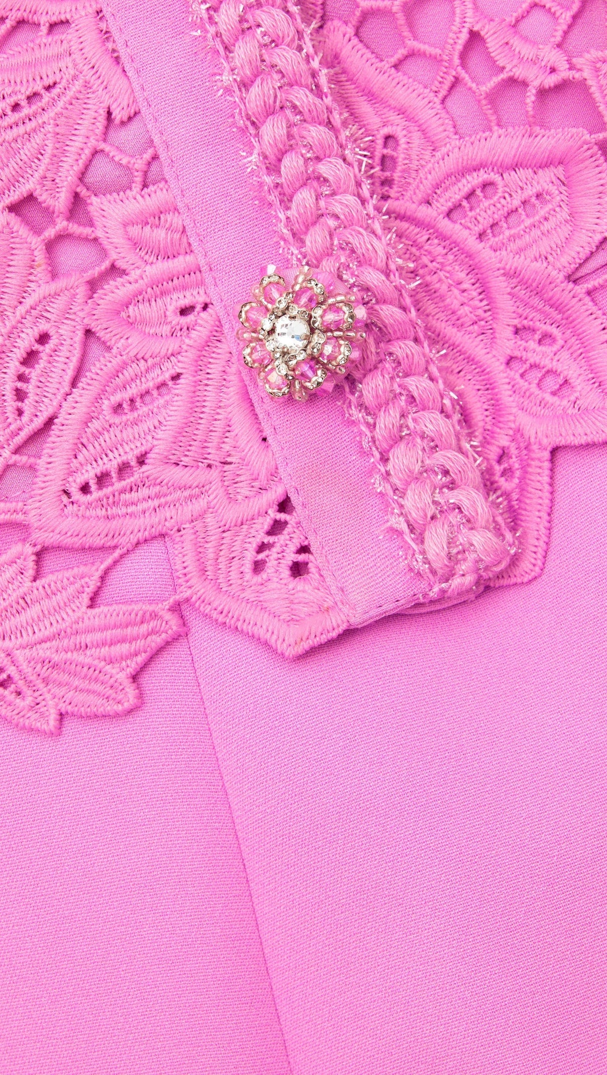 AIIZIE PINK LACE TAILORED MIDI DRESS - product image