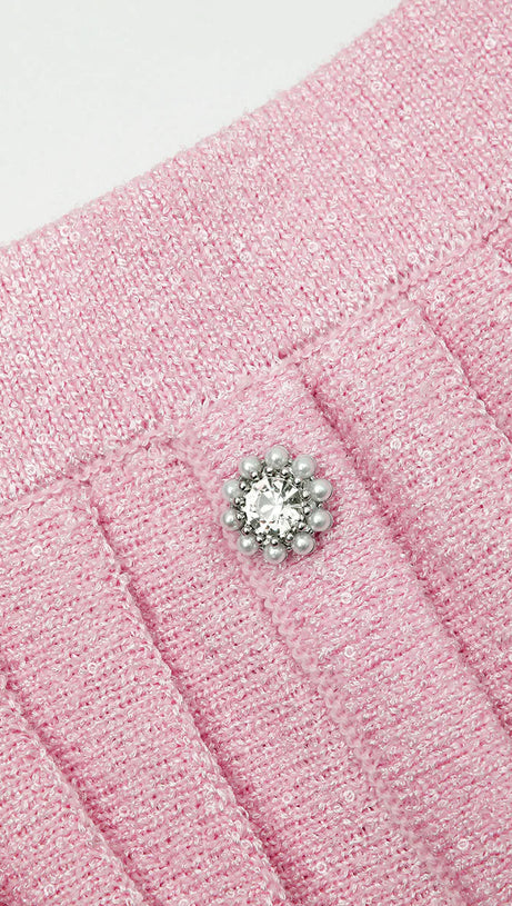 MINIGONNA IN MAGLIA PLISSETTATA ROSA 