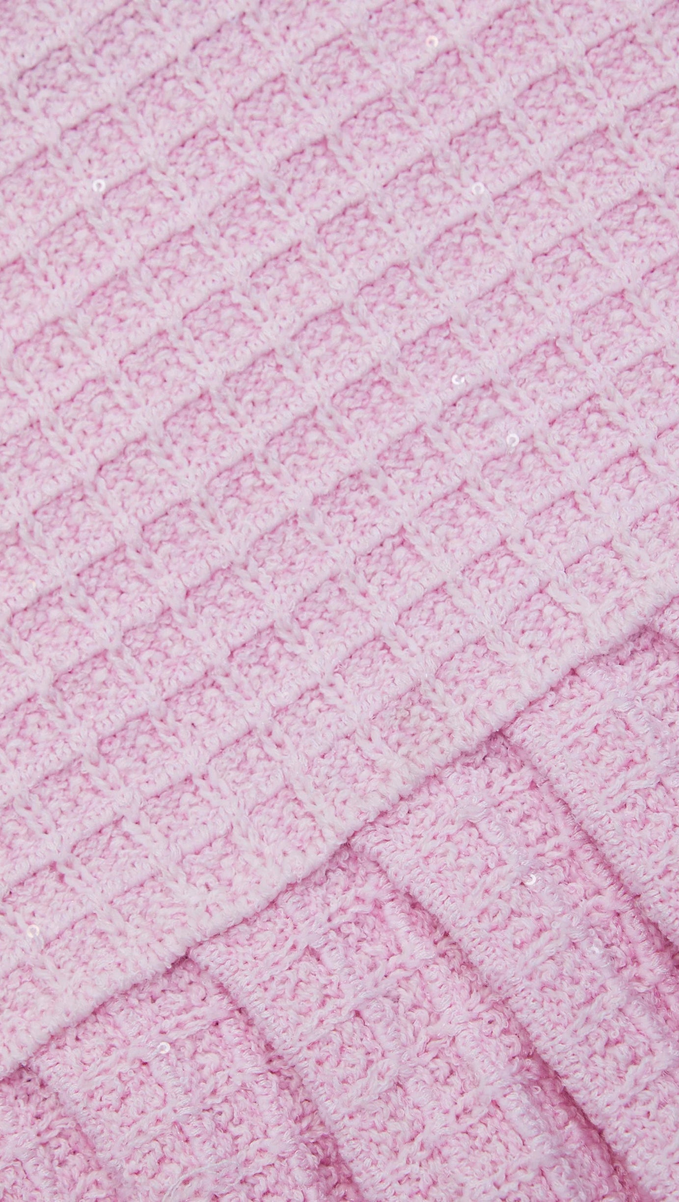 PINK SEQUIN TEXTURED KNIT SKIRT