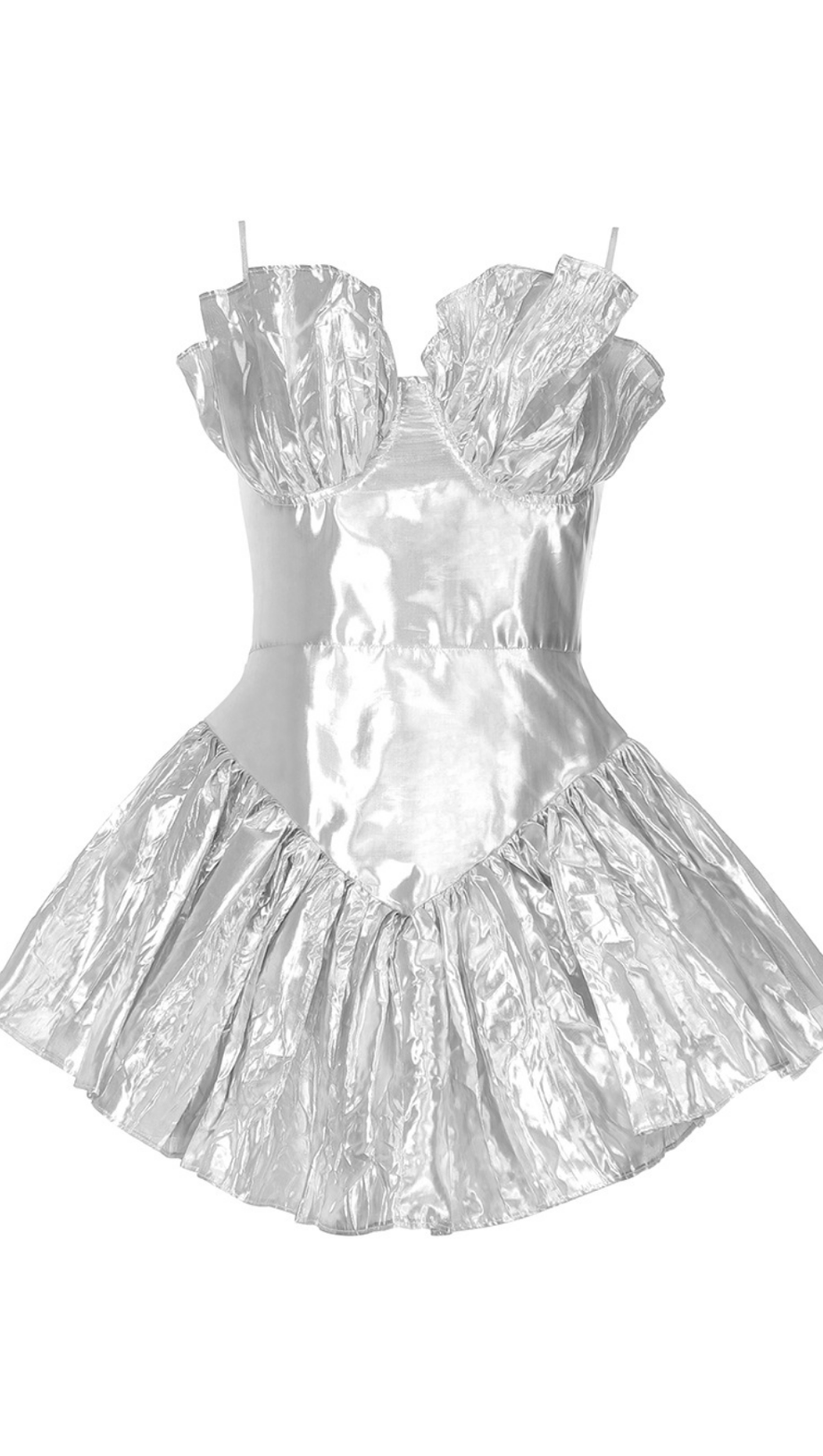 PLEATED METALLIC GOWN