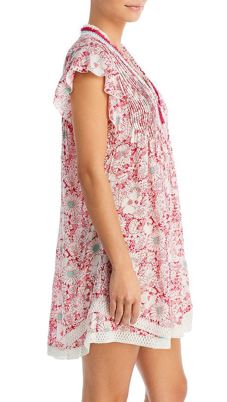 SASHA V NECK PRINTED MINI DRESS