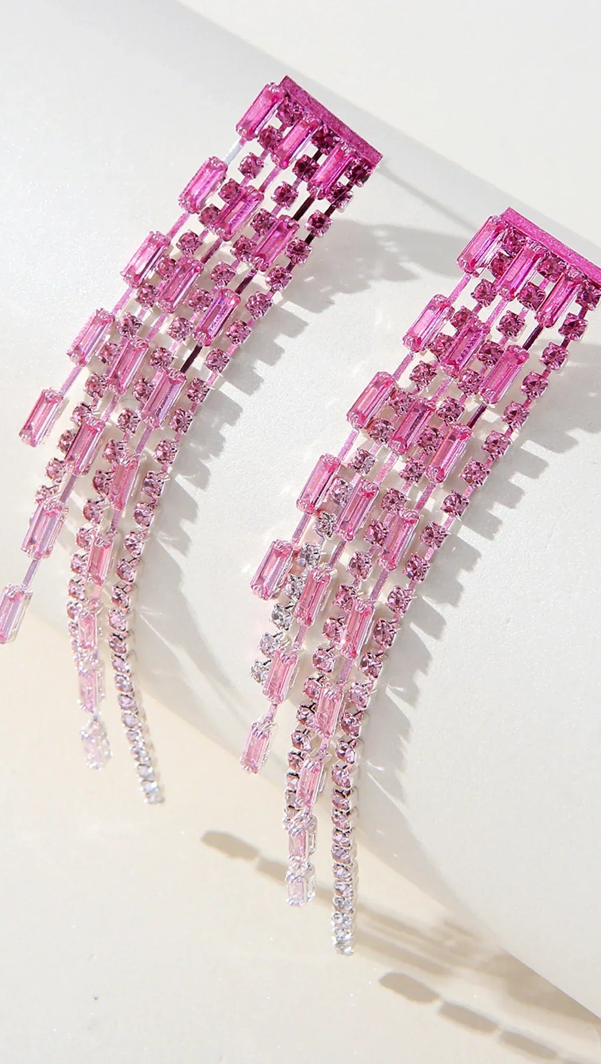 AIIZIE ANNIKA TASSEL CHAIN FULL DIAMOND EARRINGS - product image