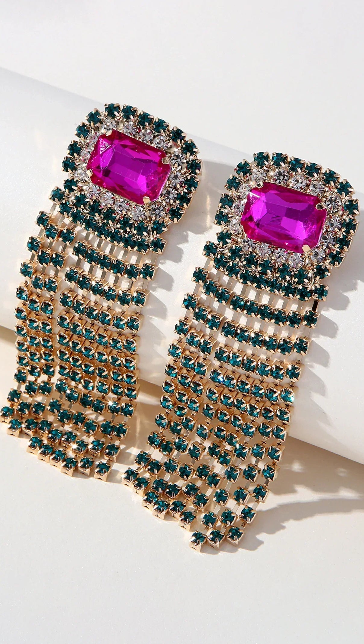 AIIZIE ALAYNA FRINGE FULL DIAMOND EARRINGS - product image