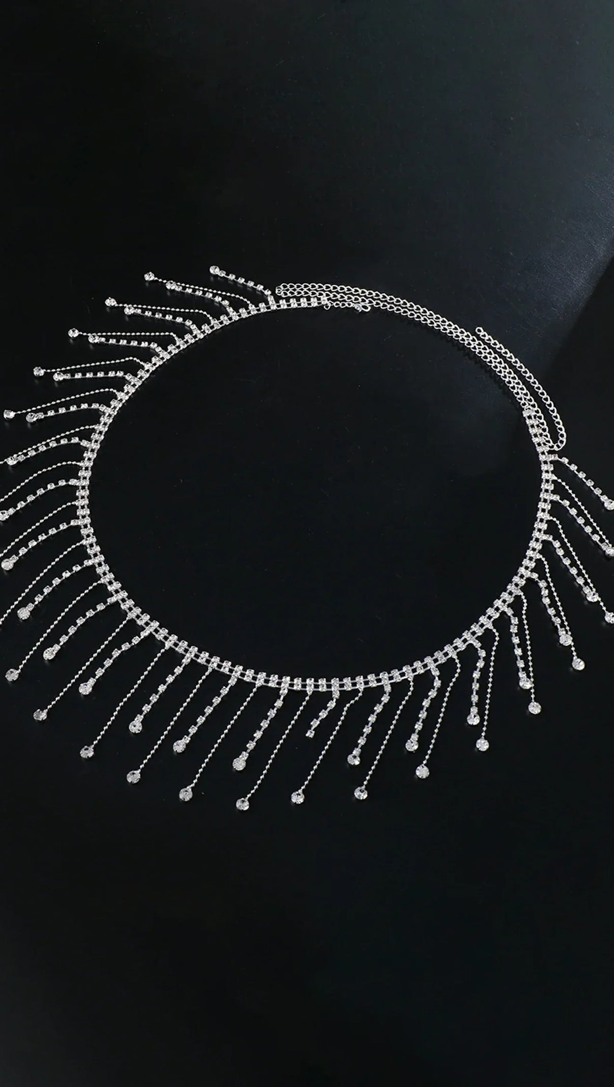 AIIZIE CAIUS CRYSTAL FRINGE WAIST CHAIN - product image