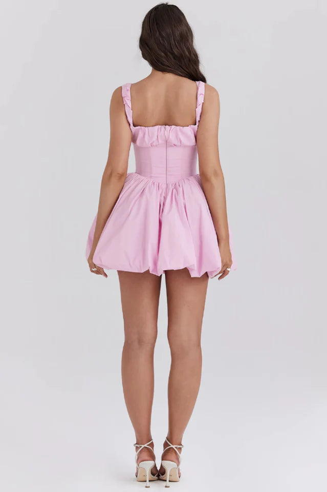 AIIZIE COTTON CANDY COTTON TULLE MINI DRESS IN PINK - product image
