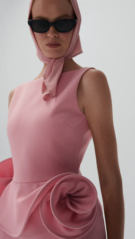 EADWIELLA FLORAL APPLIQUÉ BACKLESS MINI DRESS