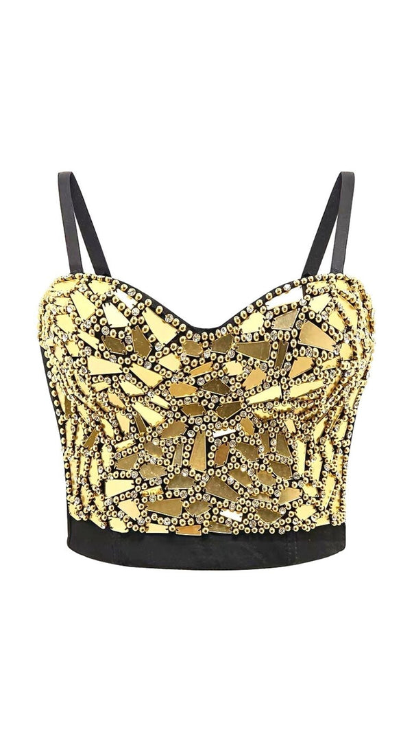 AIIZIE RED BEADED SEQUIN CORSET - product image