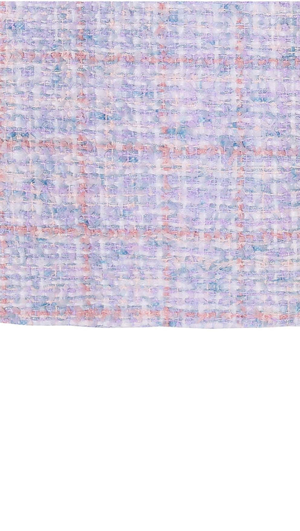 AIIZIE BOWTIE TWEED MINI DRESS IN LAVENDER - product image