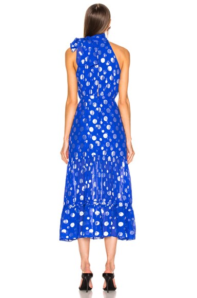 ELEANOR HALTER METALLIC MIDI DRESS