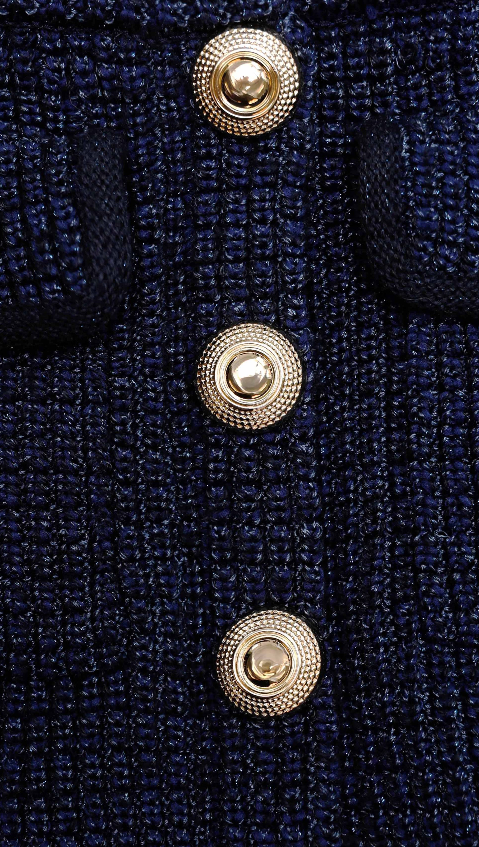 AIIZIE KNIT PEPLUM MAXI DRESS IN DARK BLUE - product image